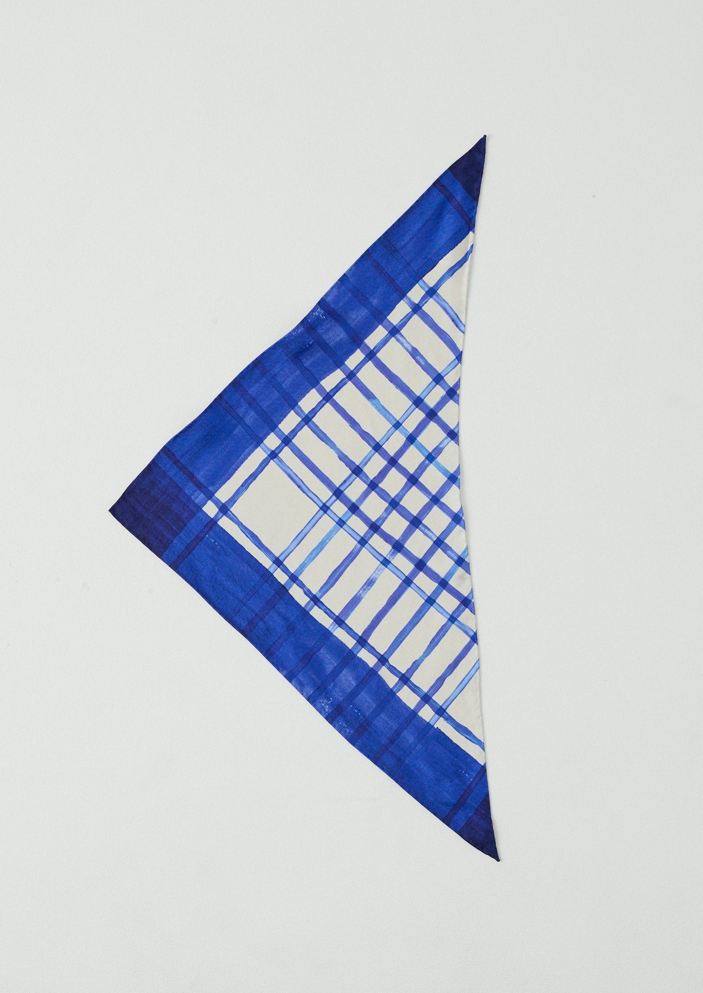 Painted Table Cloth Silk Bandana | Cobalt