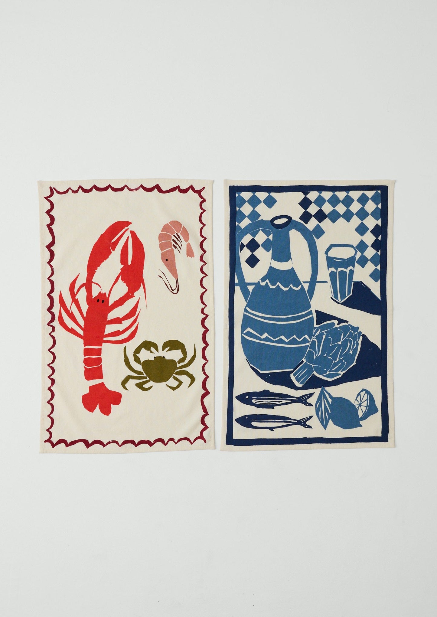 Provence Still Life Print Tea Towel | Ecru/Multi Blue