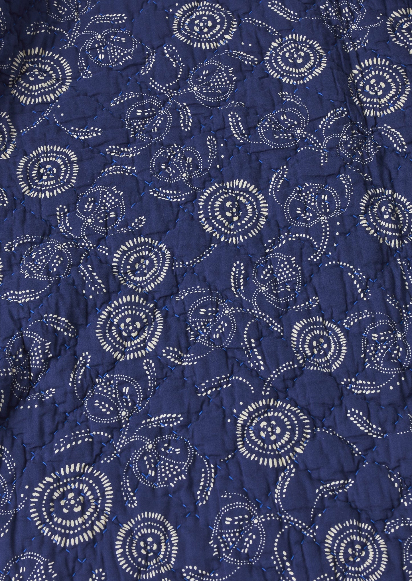 Pomegranate Print Quilt | Indigo Blue/Ecru