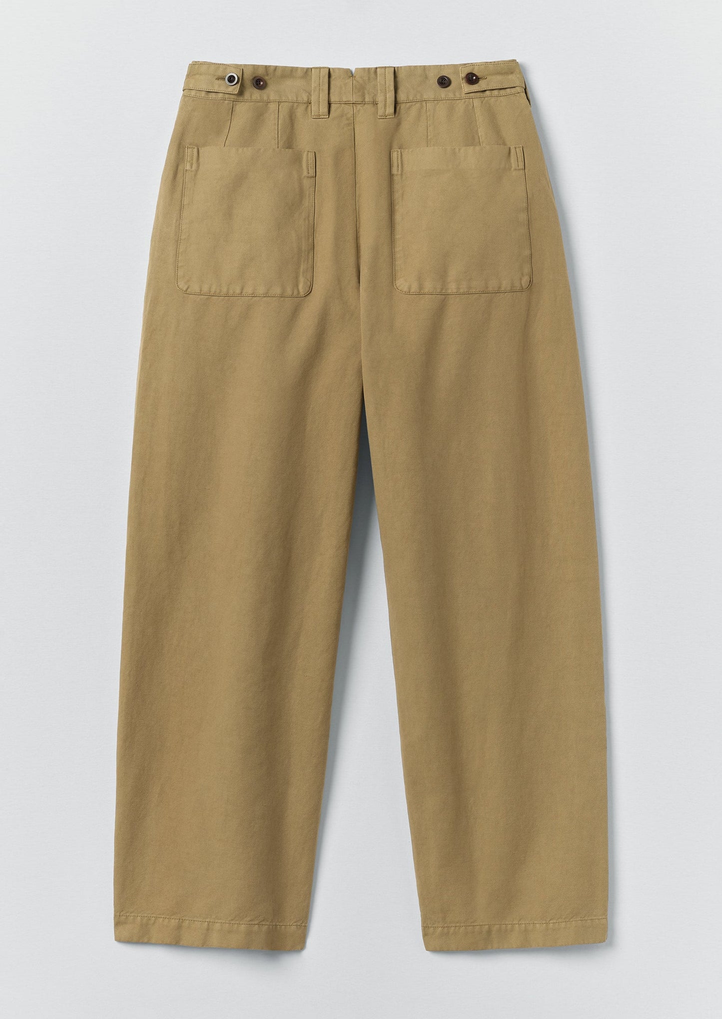 Jude Wide Leg Cotton Twill Trousers | Olive Leaf