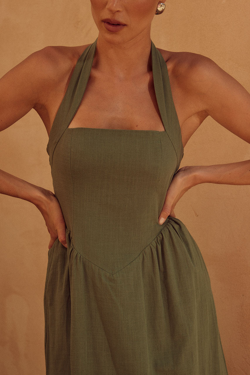 Locklea Midi Dress - Khaki