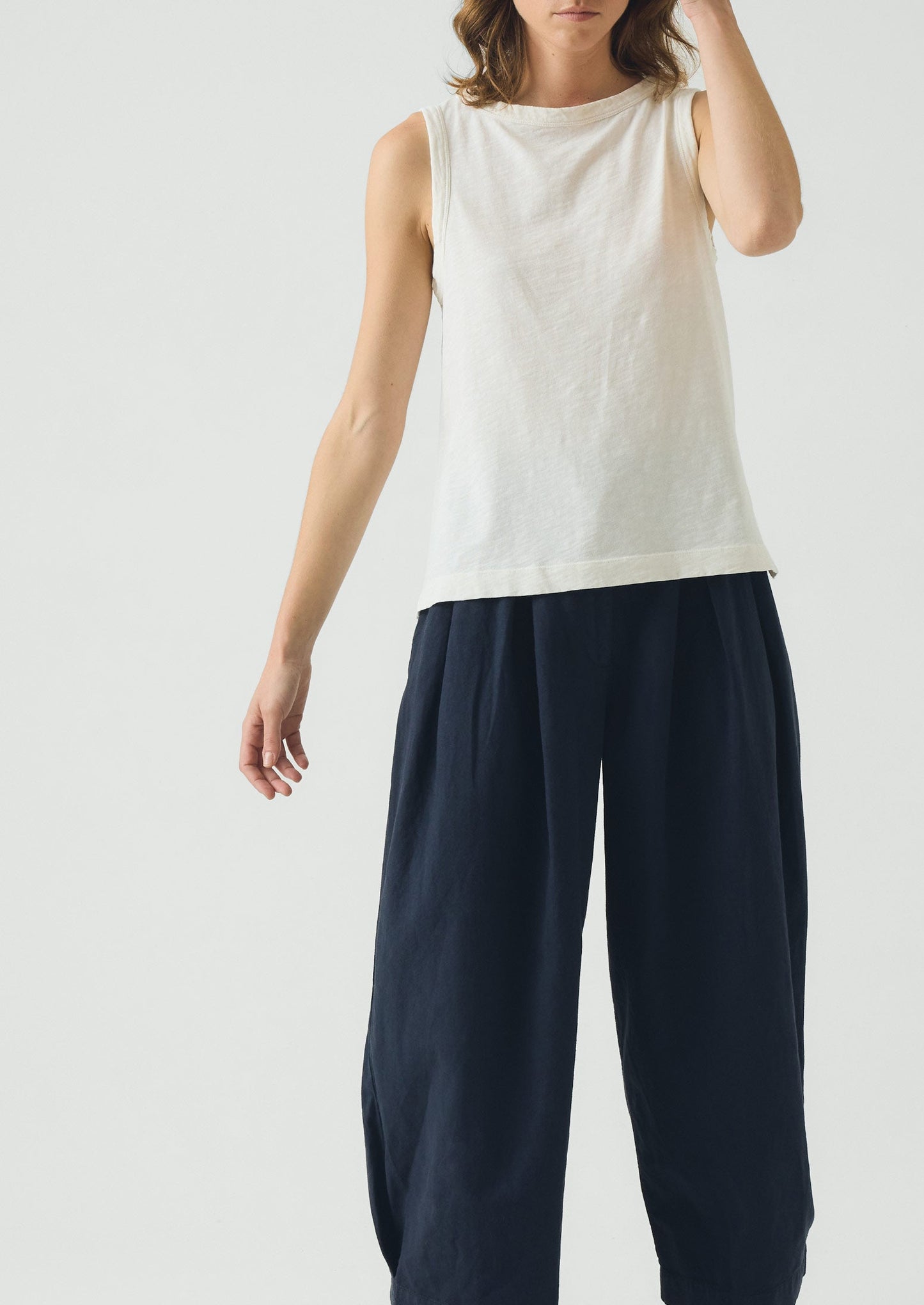 Sian Garment Dyed Organic Cotton Tank Top | Chalk