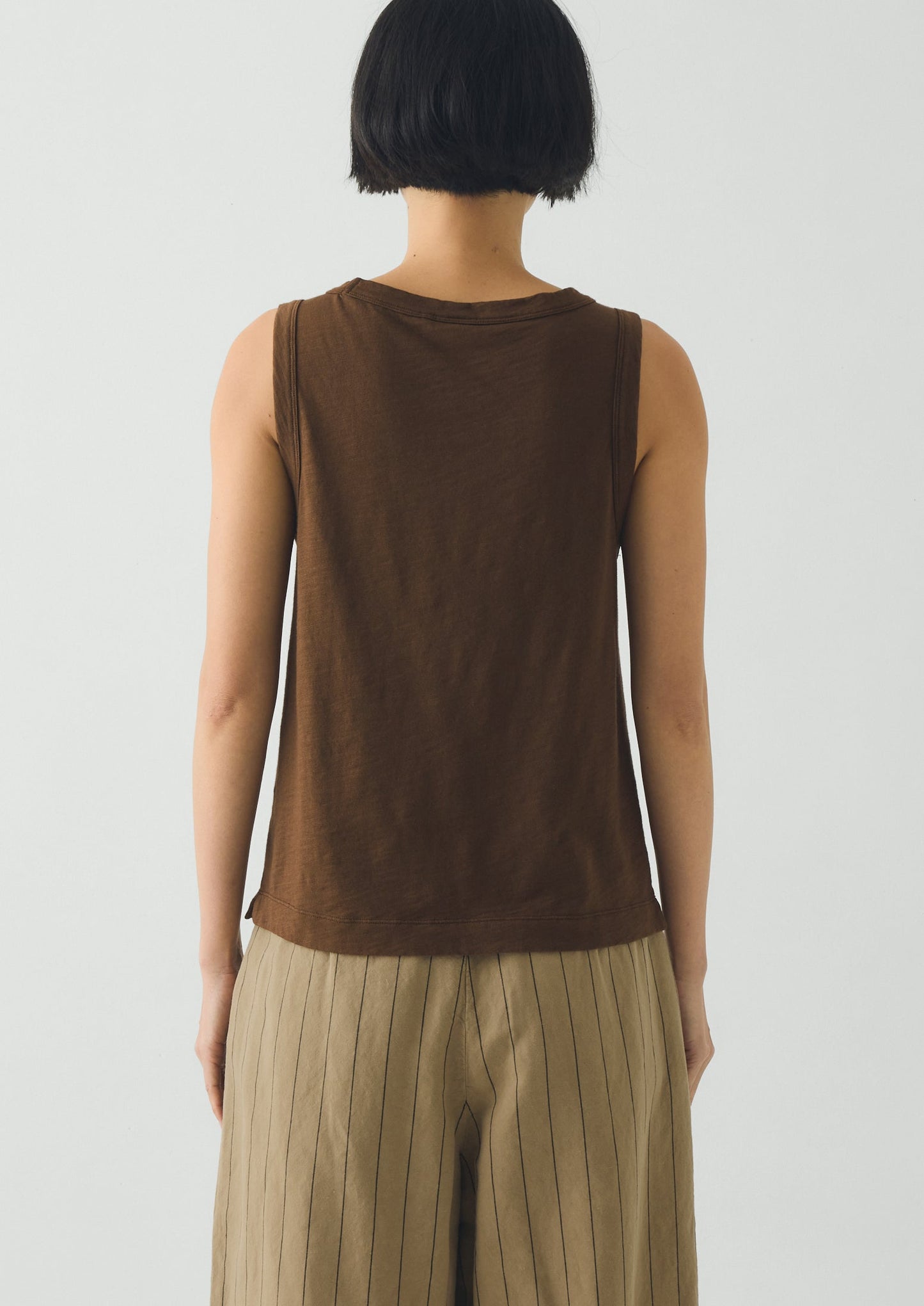 Sian Garment Dyed Organic Cotton Tank Top | Bronze Green
