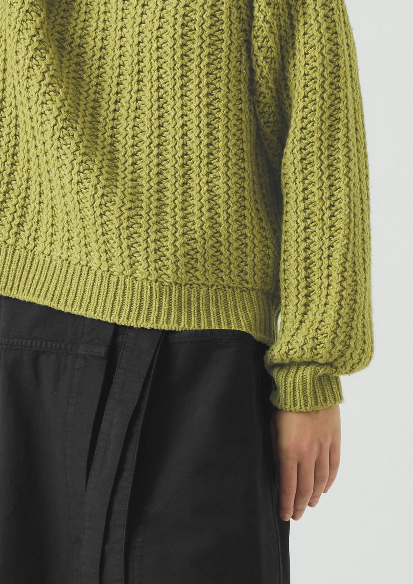 Racked Rib Wool Cotton Sweater | Apple