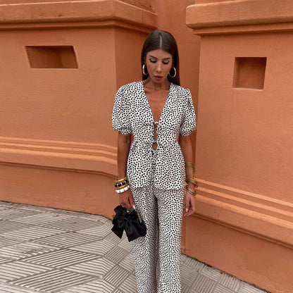 Liora – Summer Two-Piece Set with Statement Print