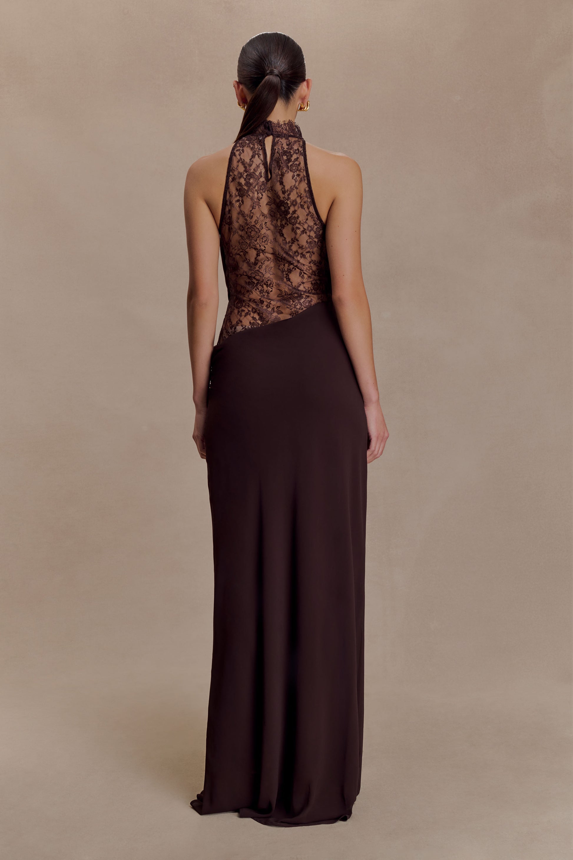 Livette - Lace Halter Maxi Dress