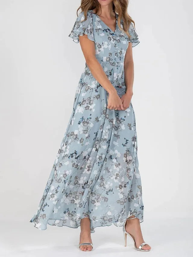 Zamira – Maxi dress with colorful flair and slip detail