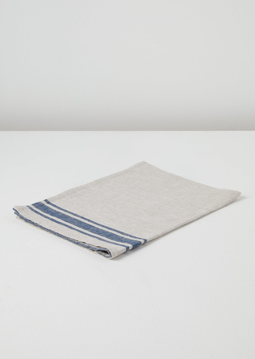 Irregular Stripe Linen Tea Towel | Natural/Blue