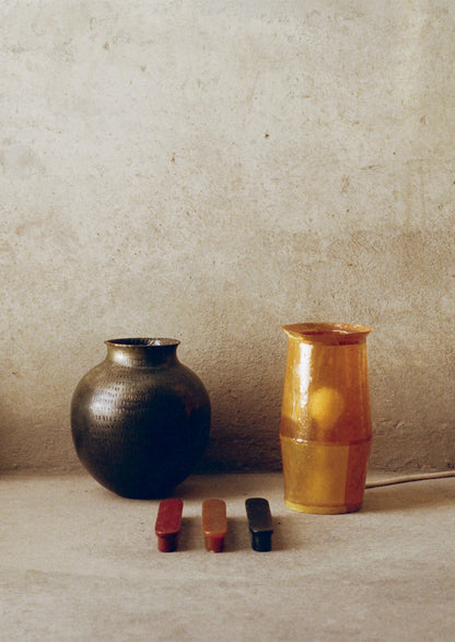 Jacob Marks Patchwork Pine Resin Lamp | Amber