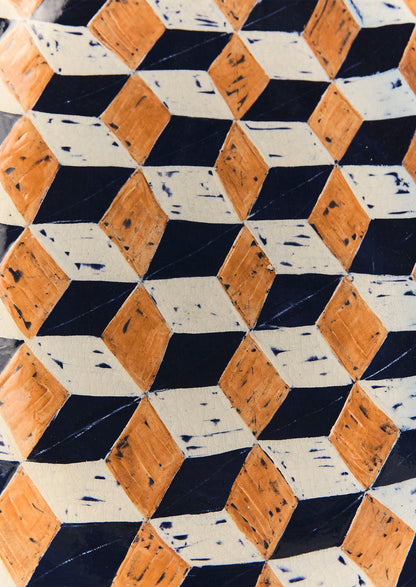 Hannah Watts Square Eyed Platter | Blue/Brick