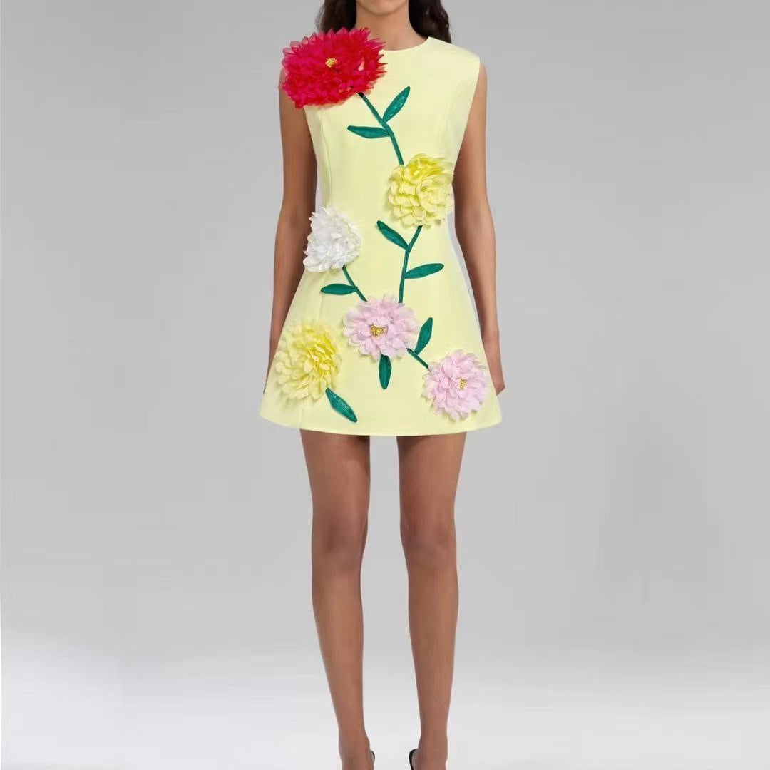 Livette - Flower 3D Effect Mini Dress