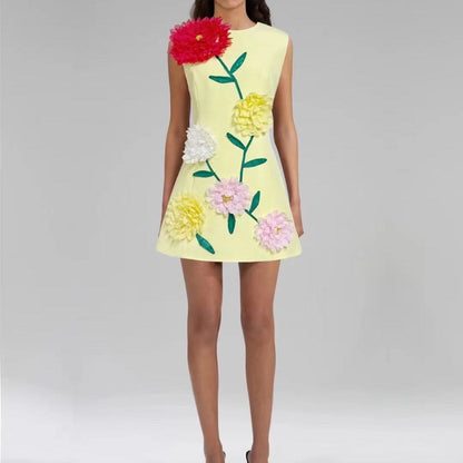 Livette - Flower 3D Effect Mini Dress