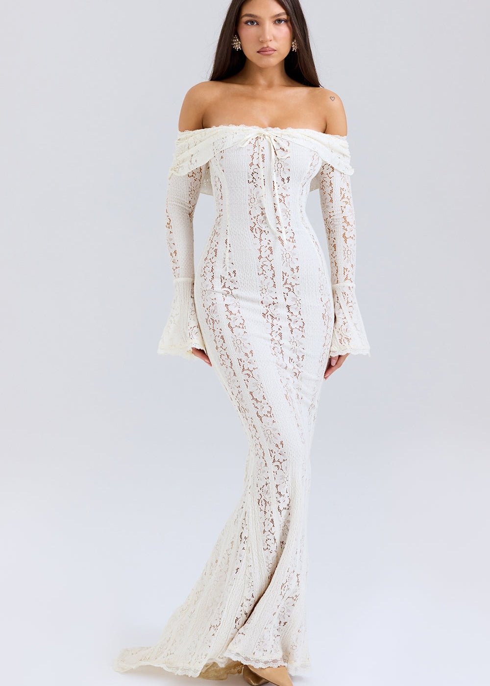 Livette - Vintage Off Shoulder Maxi Dress