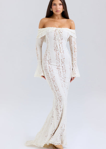 Livette - Vintage Off Shoulder Maxi Dress