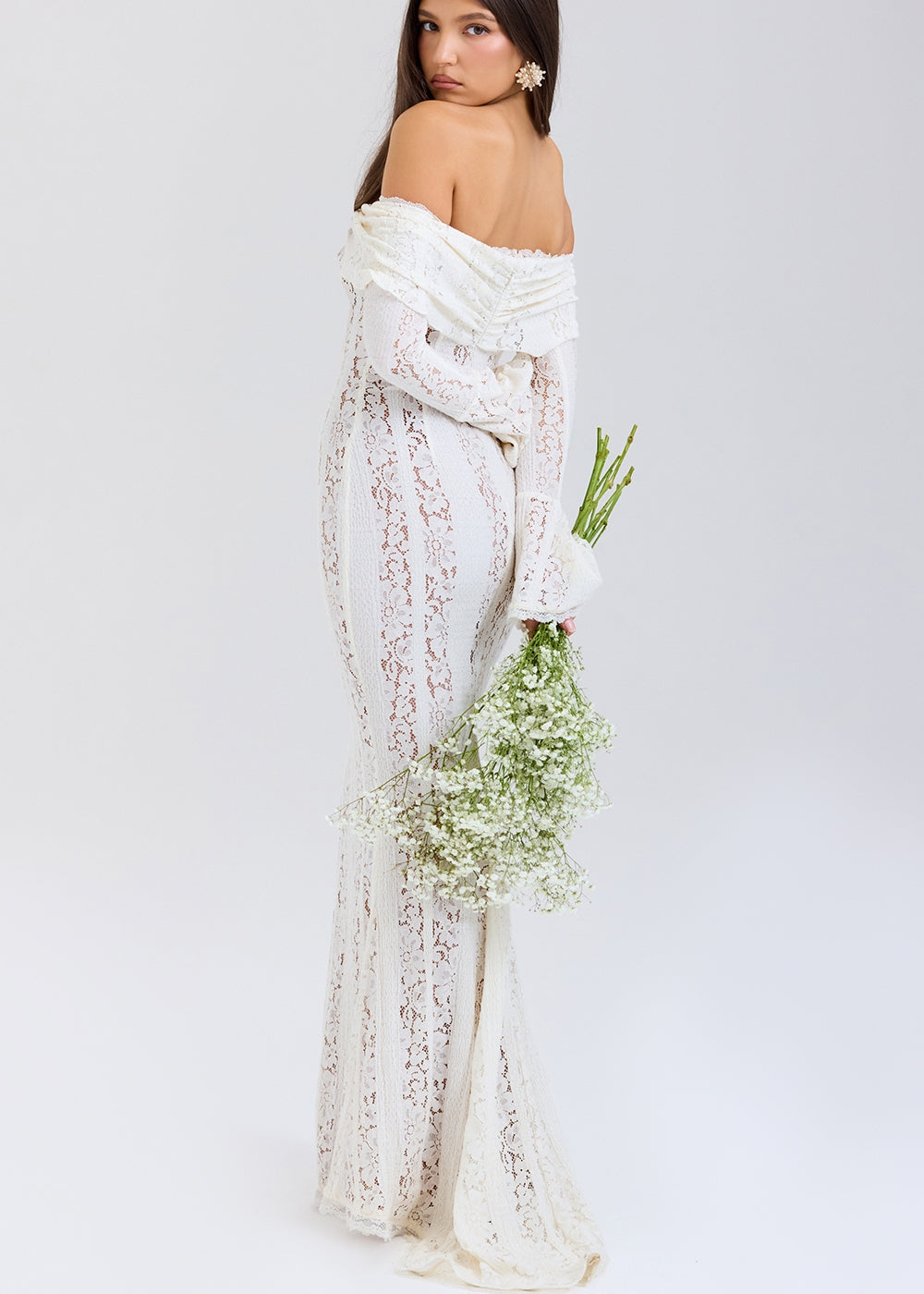 Livette - Vintage Off Shoulder Maxi Dress