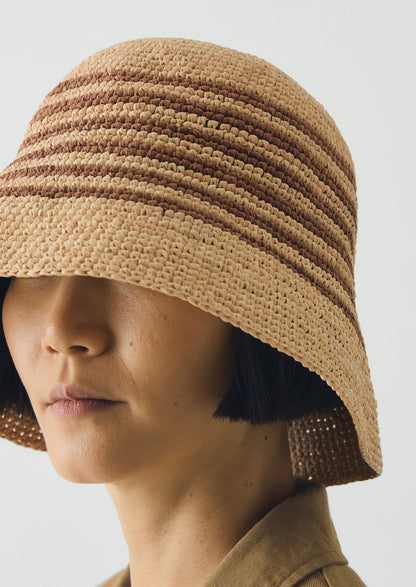 Maison N.H Paris Raffia Stella Hat | Natural/Brown