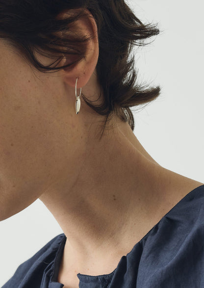 Sally Lacock Sculpted Seed Charm Hoops | Silver