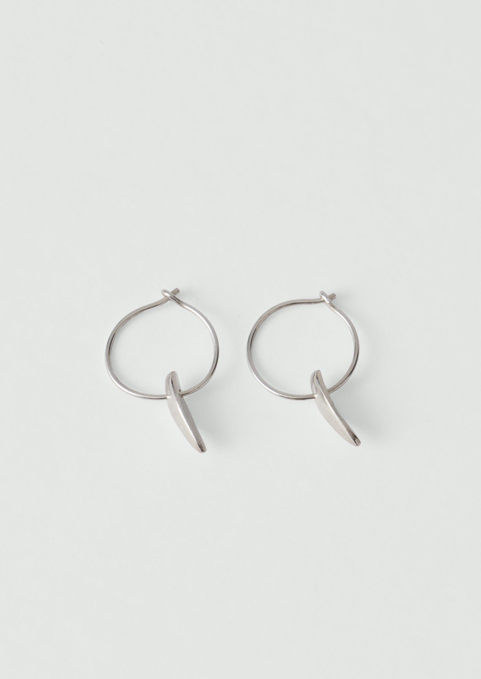 Sally Lacock Sculpted Seed Charm Hoops | Silver