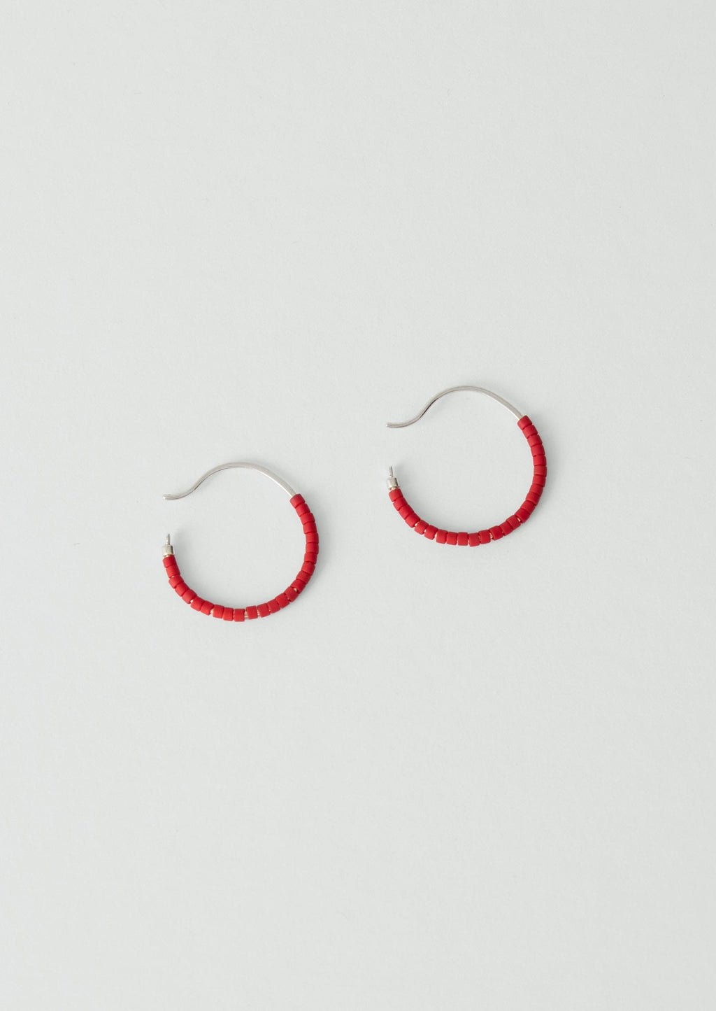 Helena Rohner Miyuki Glass Small Hoop Earrings | Tomato