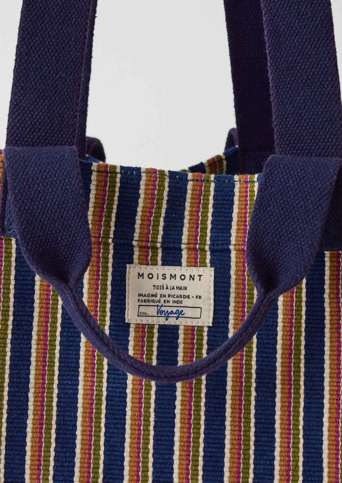 Moismont Stripe Cotton Bag | Blue Multi