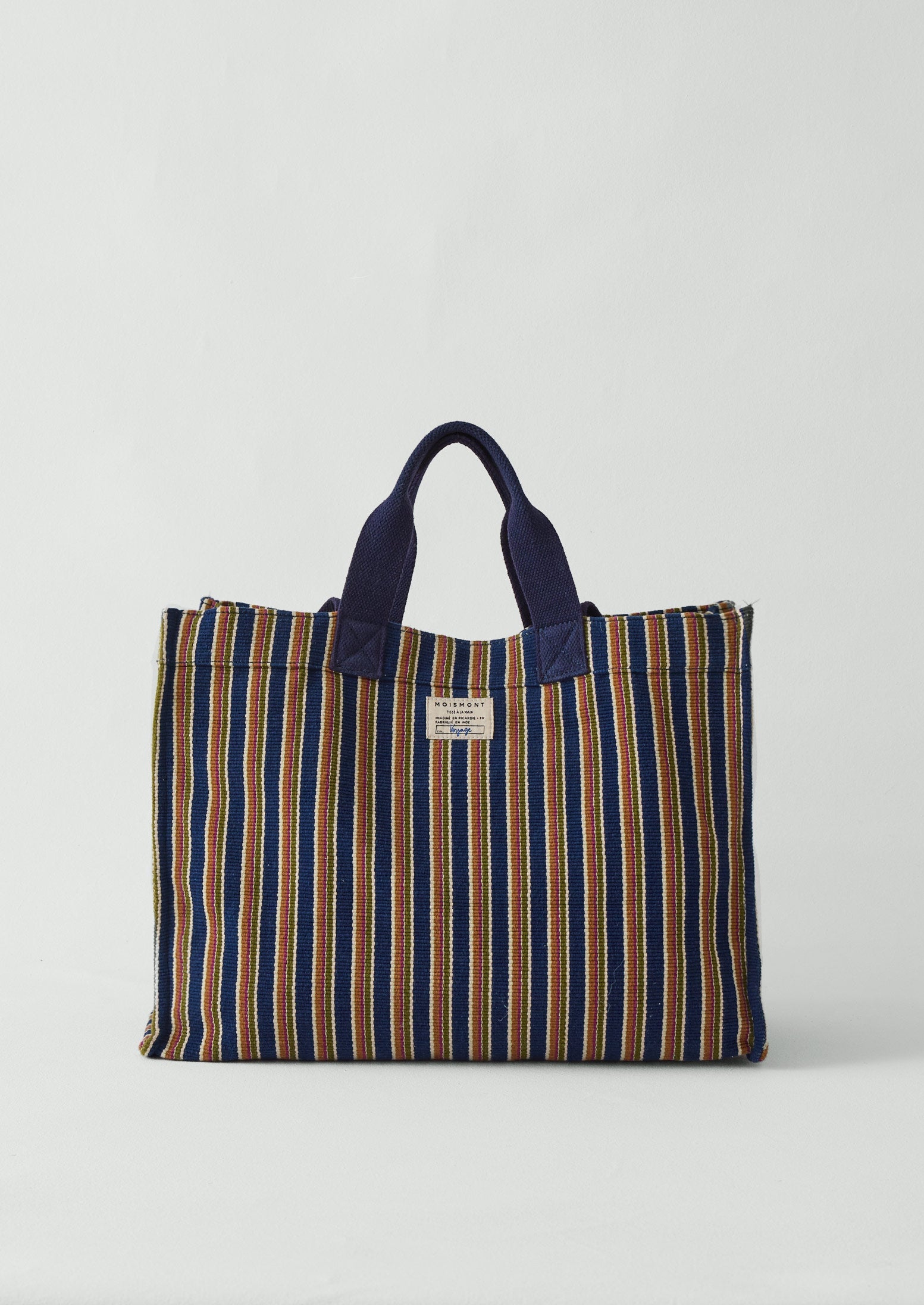 Moismont Stripe Cotton Bag | Blue Multi