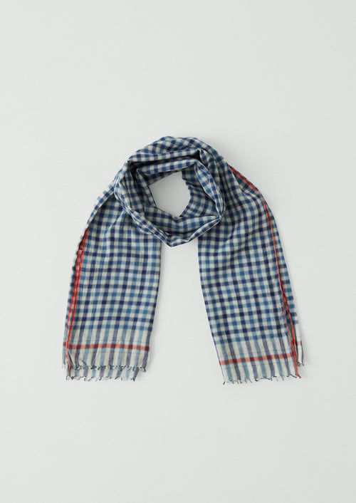 Moismont Cotton Gingham Scarf | Indigo
