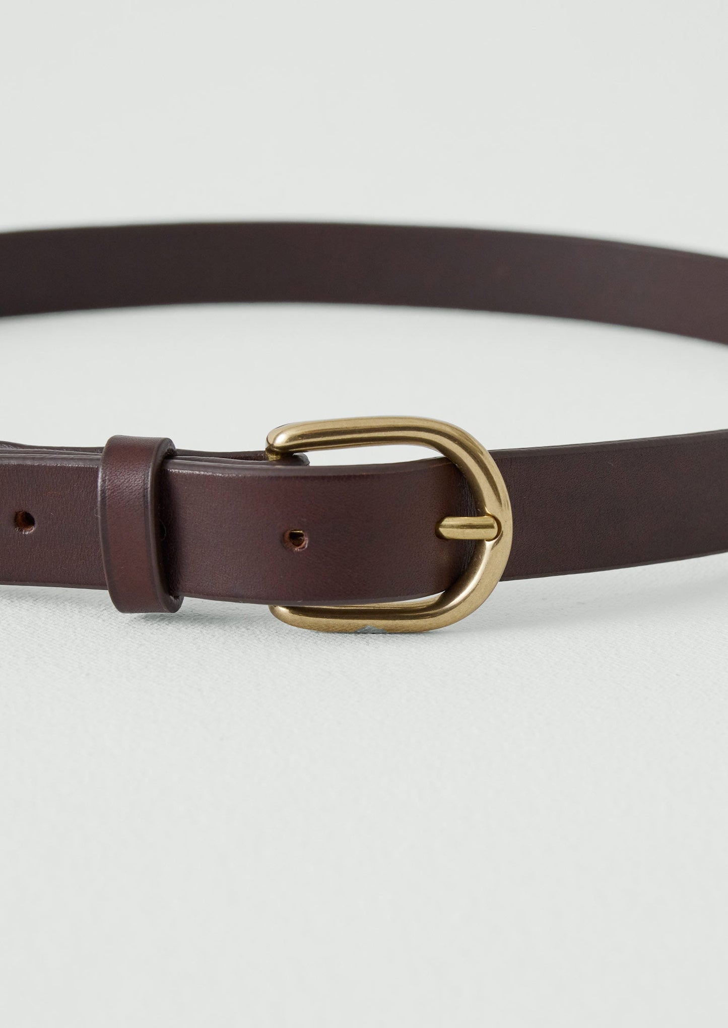 Laperruque Slim Leather Buckle Belt | Dark Brown