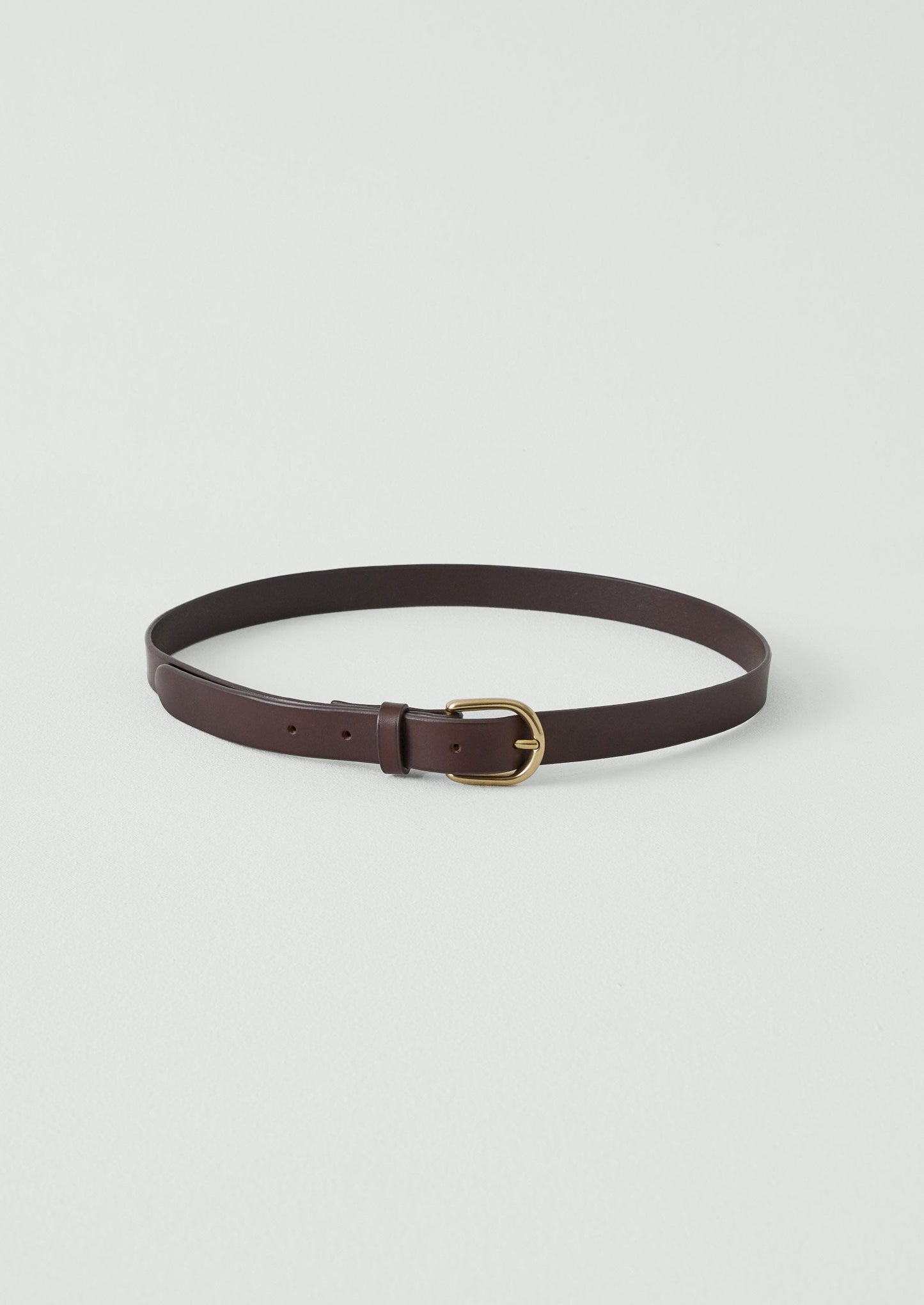 Laperruque Slim Leather Buckle Belt | Dark Brown