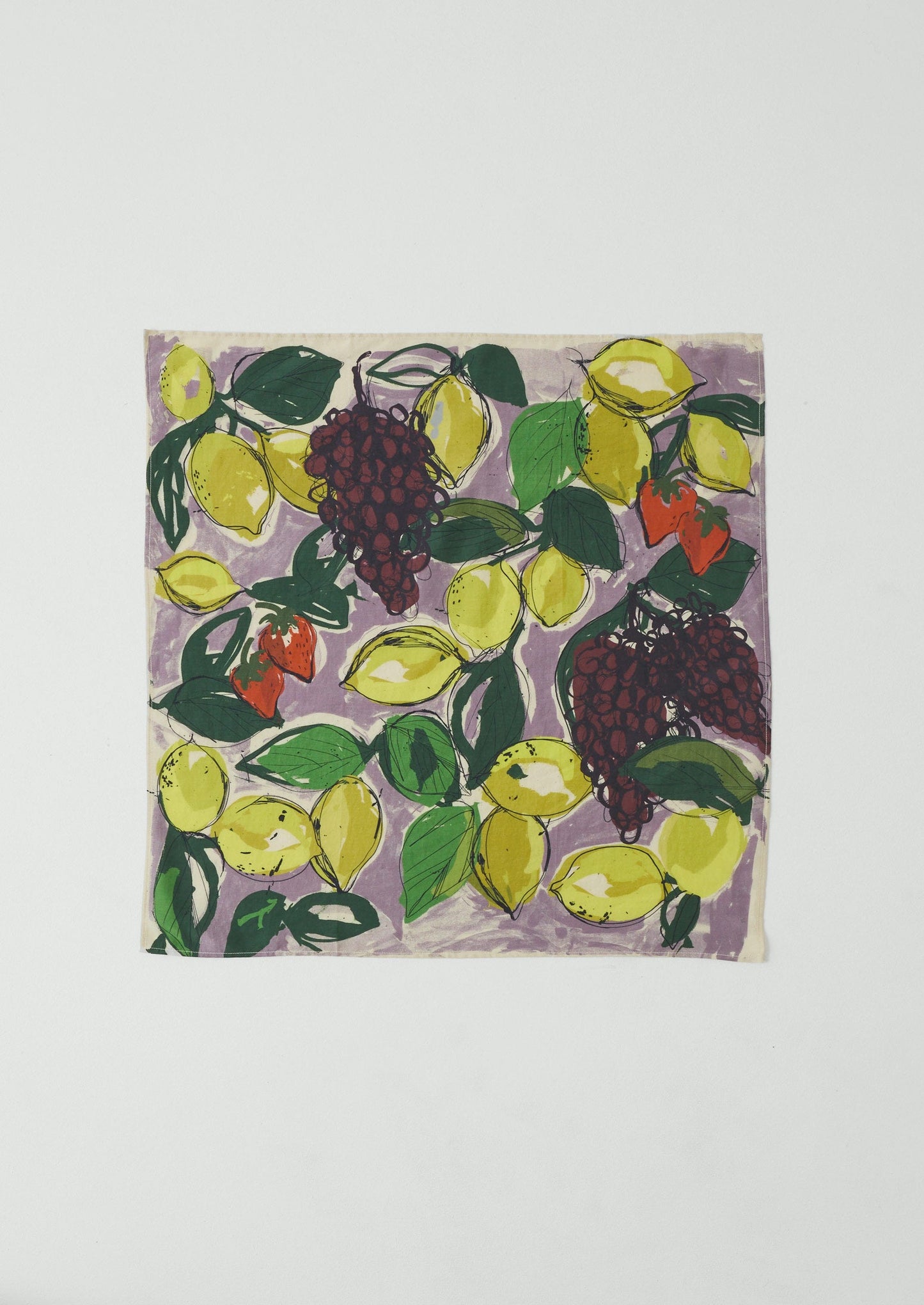 Sketched Fruit Cotton Silk Bandana | Thistle