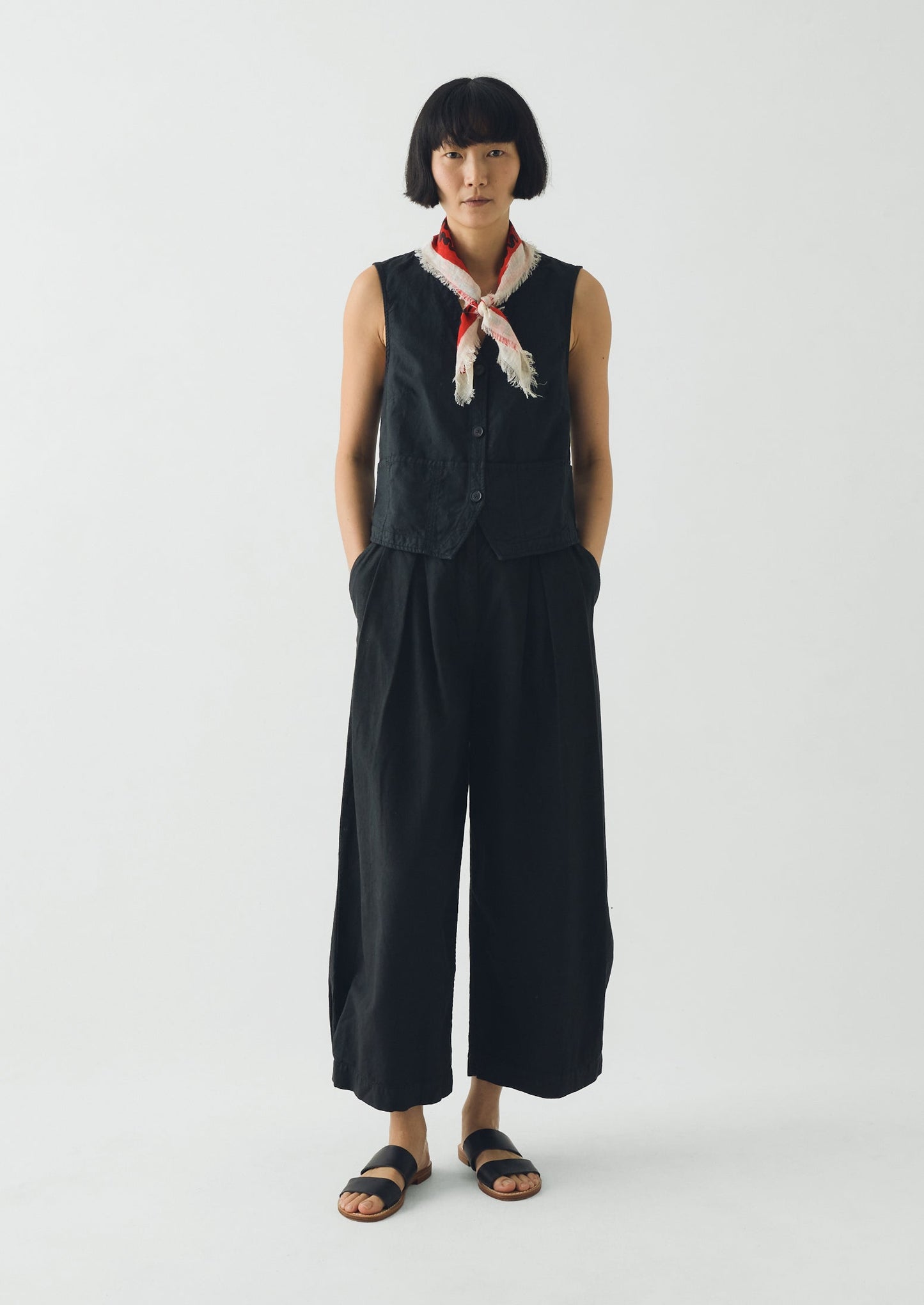 Market Fish Linen Bandana | Ecru