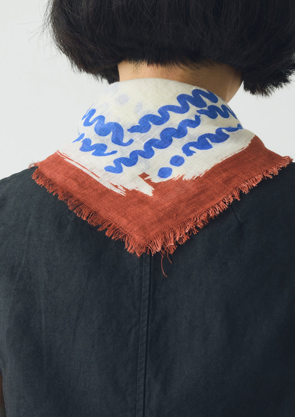 Market Fish Linen Bandana | Ecru