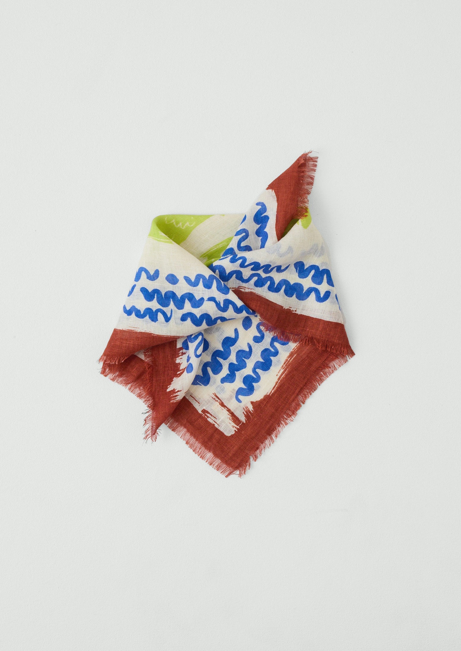 Market Fish Linen Bandana | Ecru
