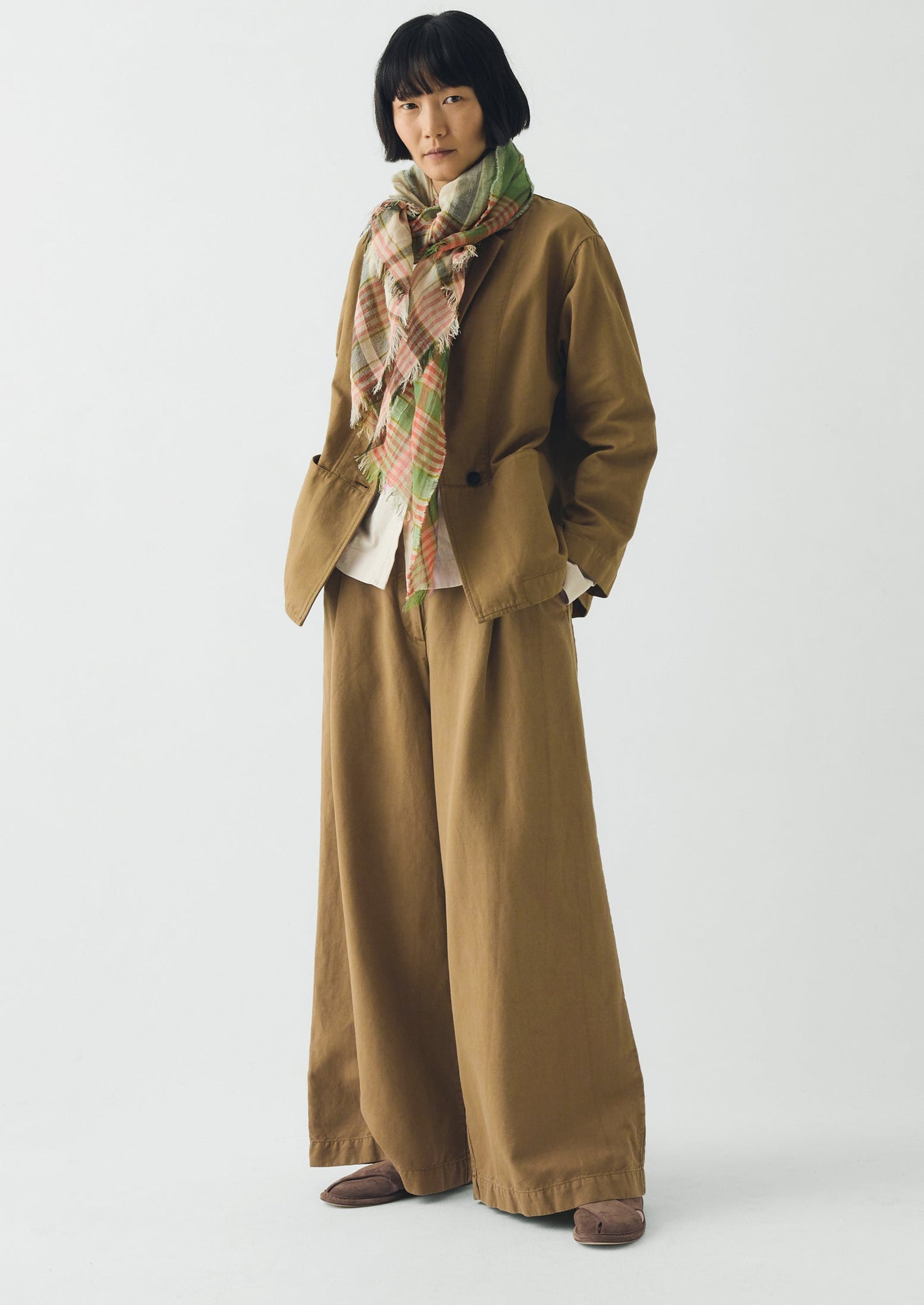 Mixed Stripe Scarf | Avocado Rind/Jade