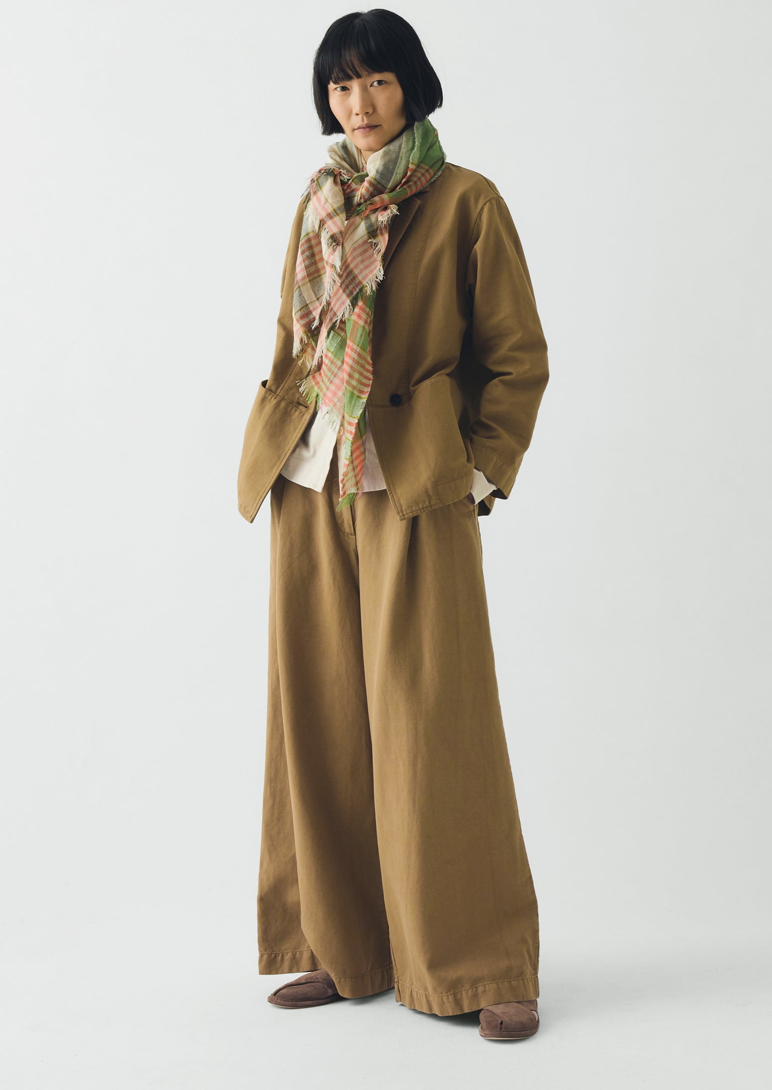 Mixed Stripe Scarf | Avocado Rind/Jade