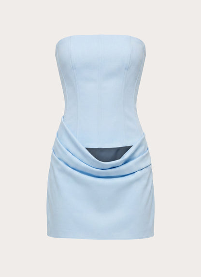 Alva Strapless Mini Dress - Blue