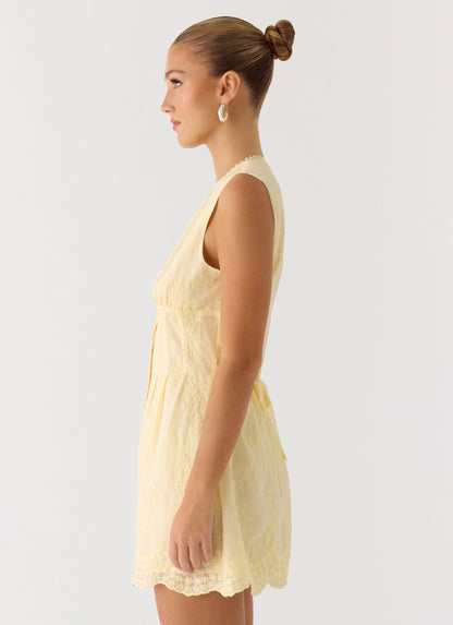 Burning Bright Mini Dress - Butter Yellow