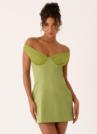 Caterina Mini Dress - Fern Green