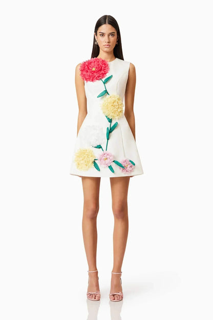Livette - Flower 3D Effect Mini Dress