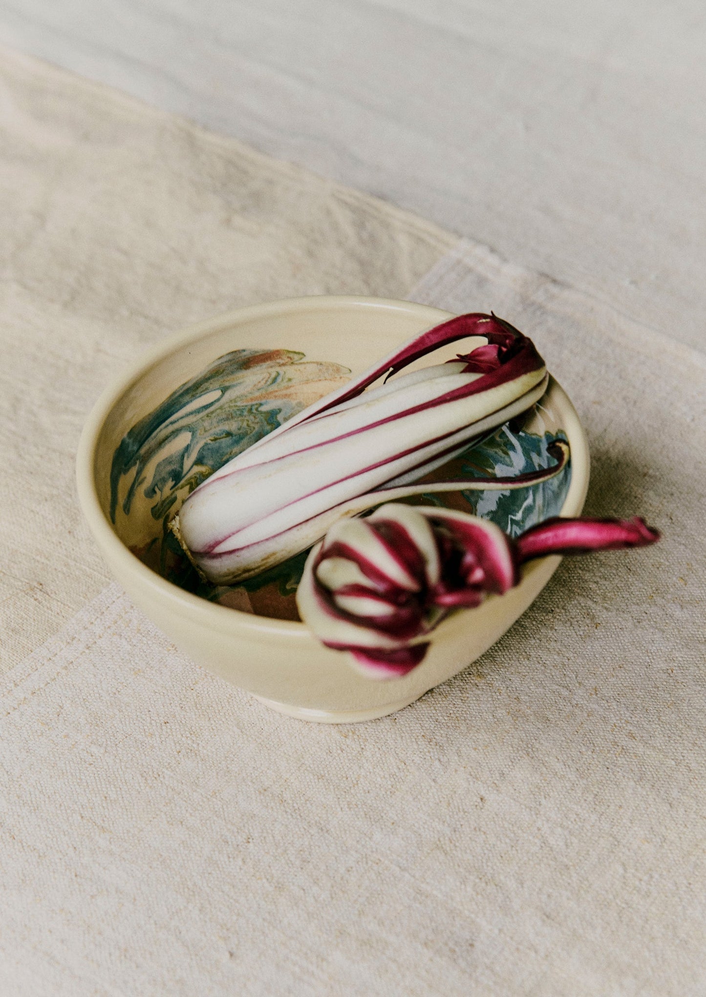 Poterie Barbotine Marbled Breakfast Bowl | Sand/Moss