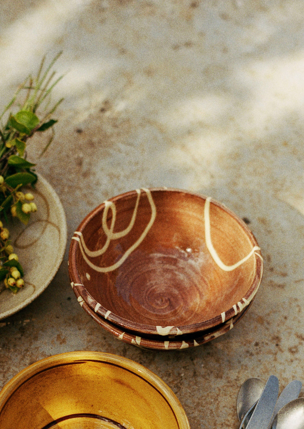 Mollie Milton Slipware Bowl | Terracotta/Cream