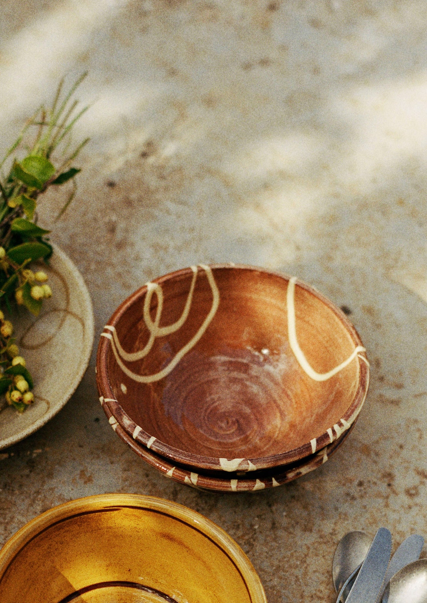 Mollie Milton Slipware Bowl | Terracotta/Cream