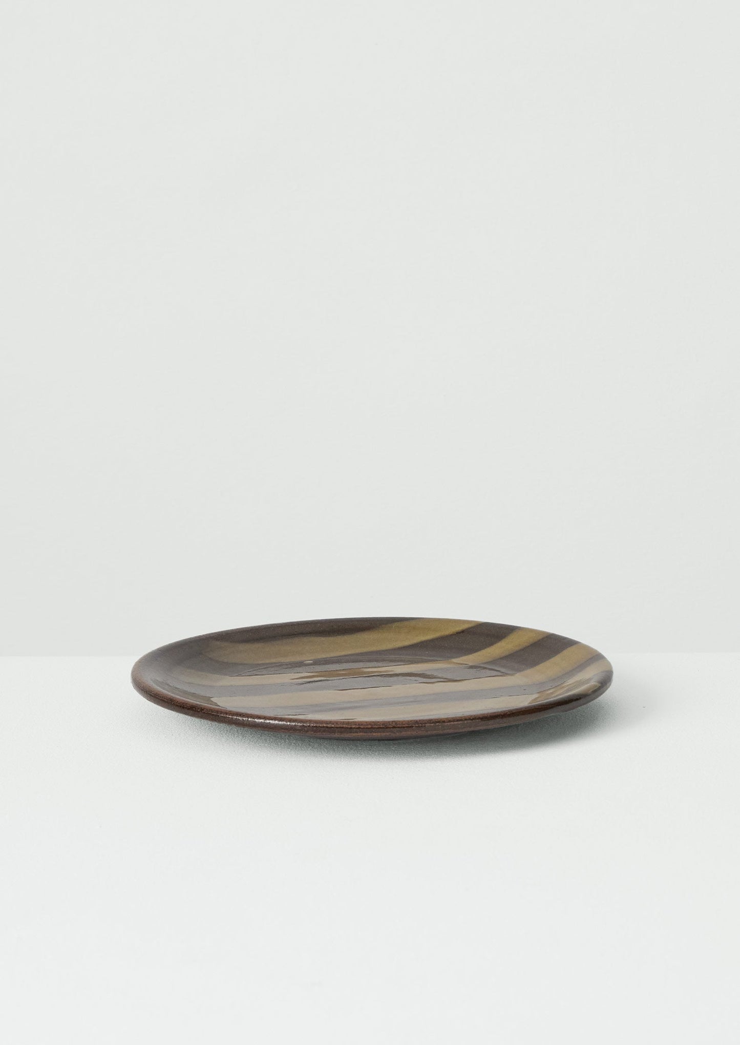 Lily Pearmain Stripe Plate | Peat/Terracotta