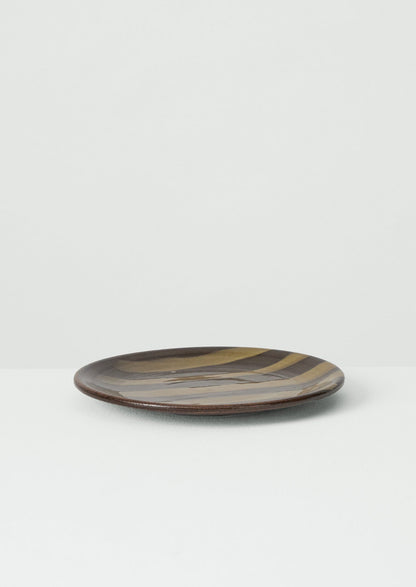 Lily Pearmain Stripe Plate | Peat/Terracotta