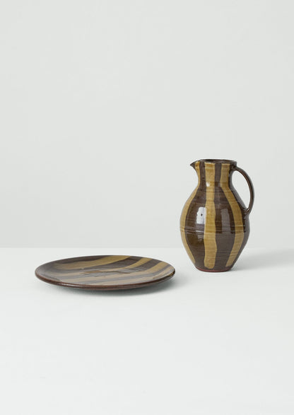 Lily Pearmain Stripe Plate | Peat/Terracotta