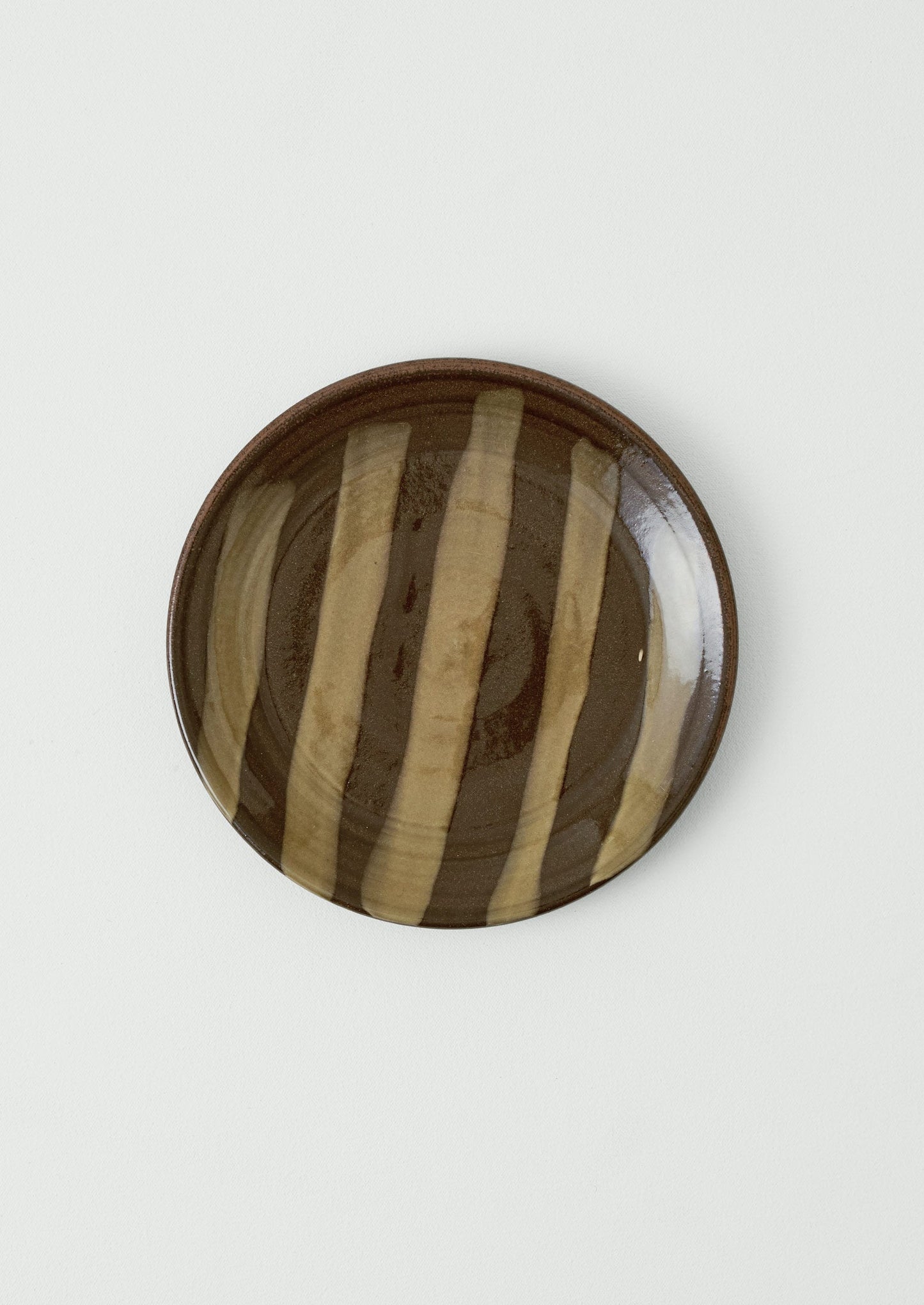 Lily Pearmain Stripe Plate | Peat/Terracotta