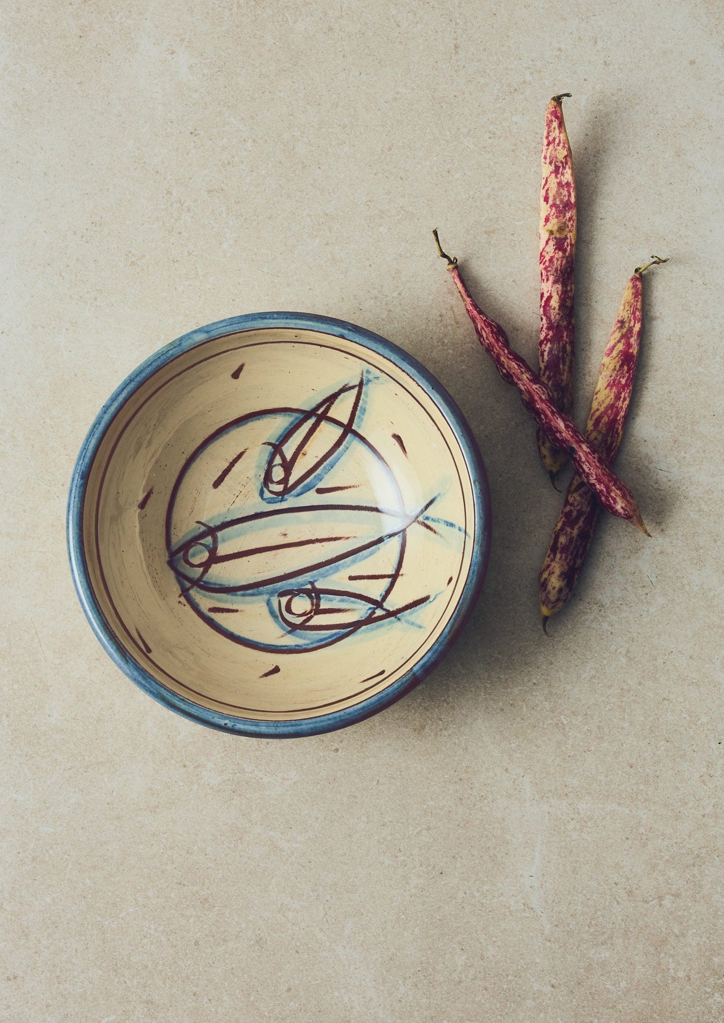 Jennifer Hall Sardine Salad Bowl | Cream/Blue