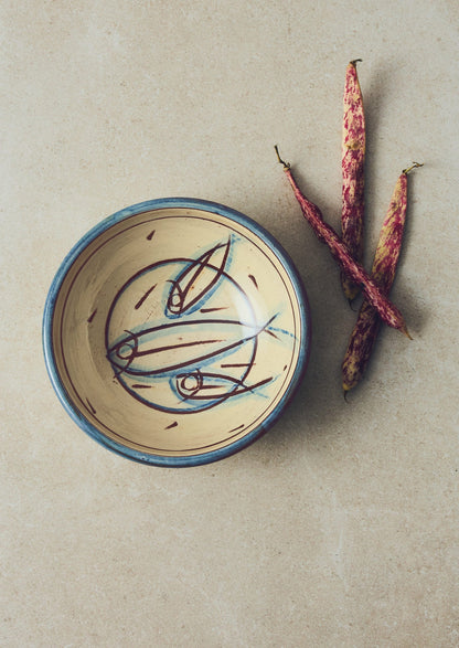 Jennifer Hall Sardine Salad Bowl | Cream/Blue