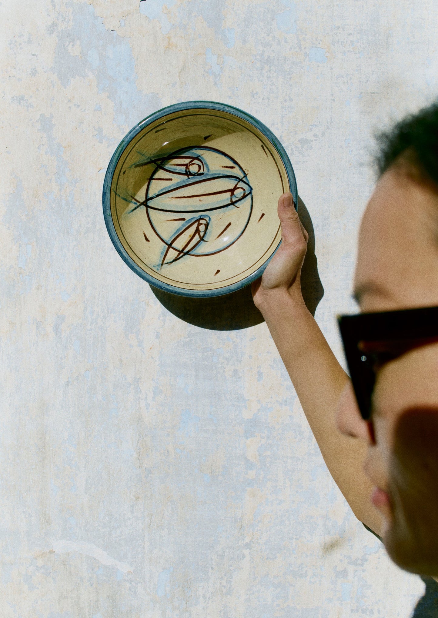 Jennifer Hall Sardine Salad Bowl | Cream/Blue