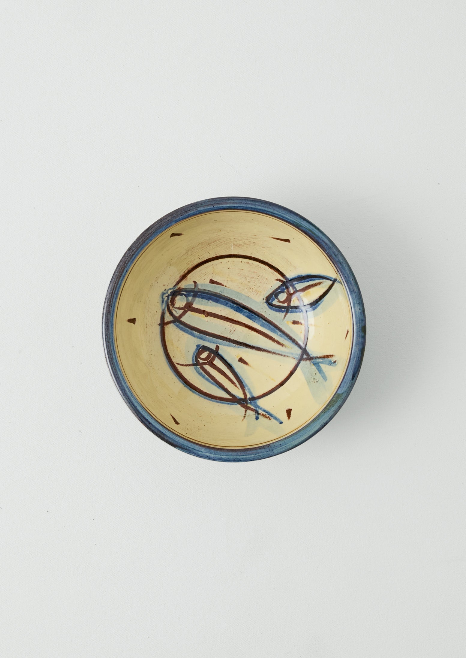 Jennifer Hall Sardine Salad Bowl | Cream/Blue