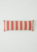 Market Stripe Hand Woven Bolster Cushion | Bright Red/Ecru